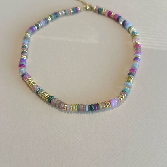 Multicolor Beaded Necklace S871 - Picture 4 of 5